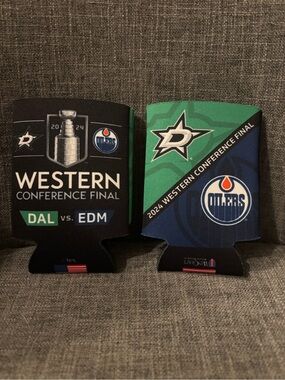 Dallas Stars vs Edmonton Oilers NHL Drink Koozies Lot of 2
